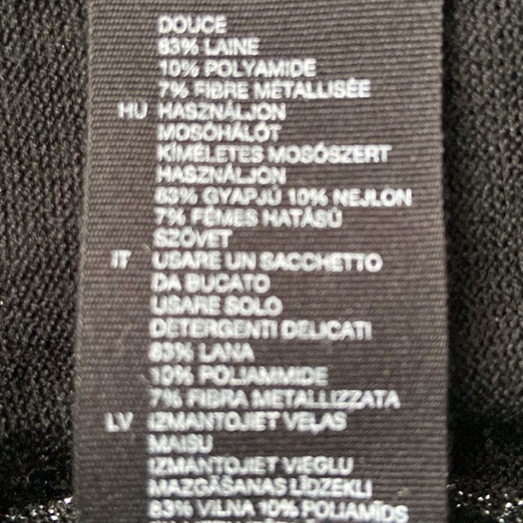 & Other Stories Metallic Knit Crewneck Sweater Black Silver Small - Picture 9 of 17